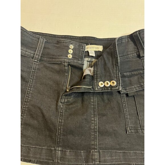VTG-Urban Outfitters Womens Black edgy Mini Cargo Skirt Size S Cotton Blend - Picture 4 of 8